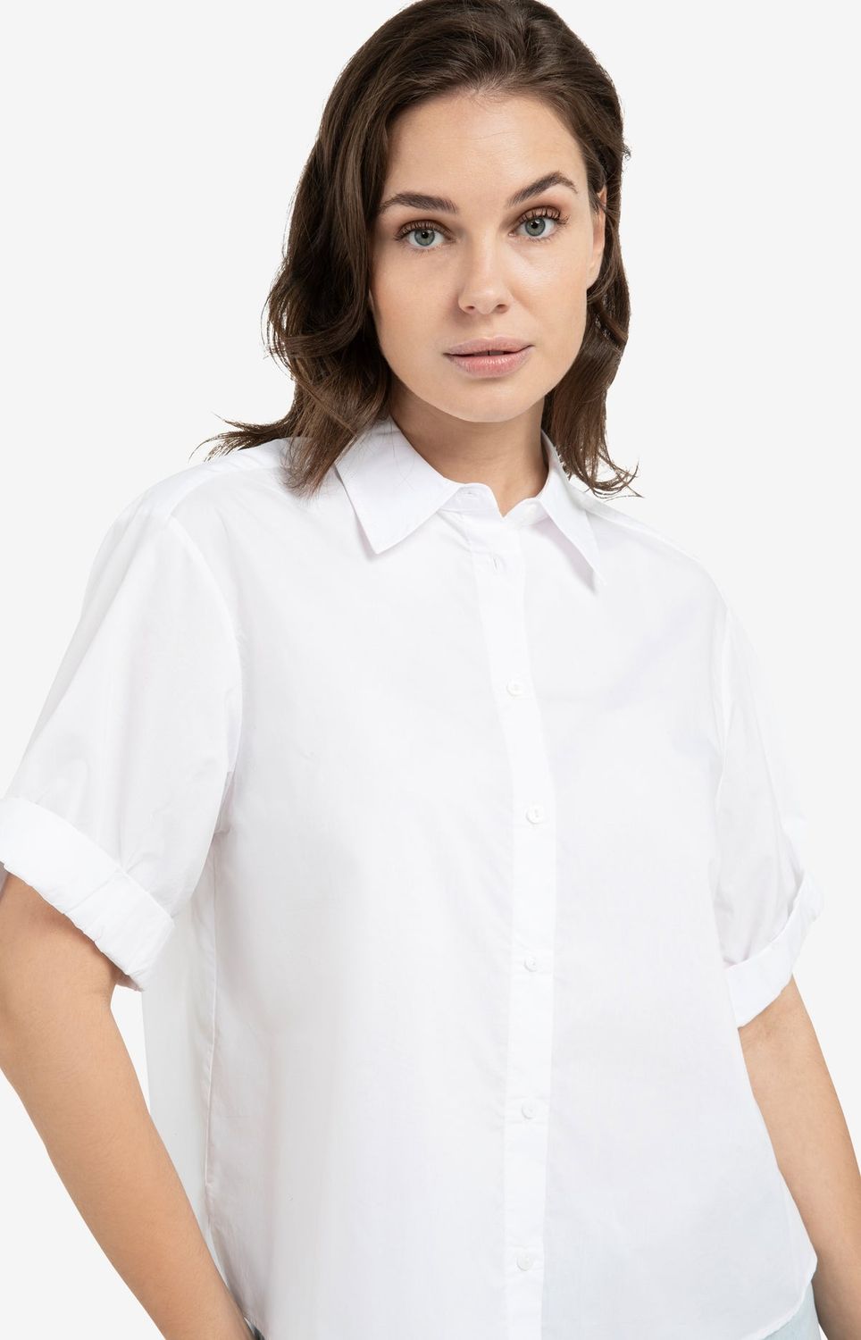 YAYA Blouse Short Sleeves/ 01-201207-603 PURE WHITE