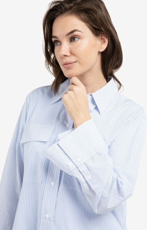 YAYA Blouse Stripe Boyfriend/ 01-201205-603 ICE BLUE DESSIN
