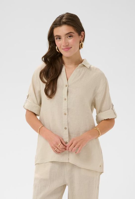 Cream Blouse Linen / 10615407 Crispy Sand