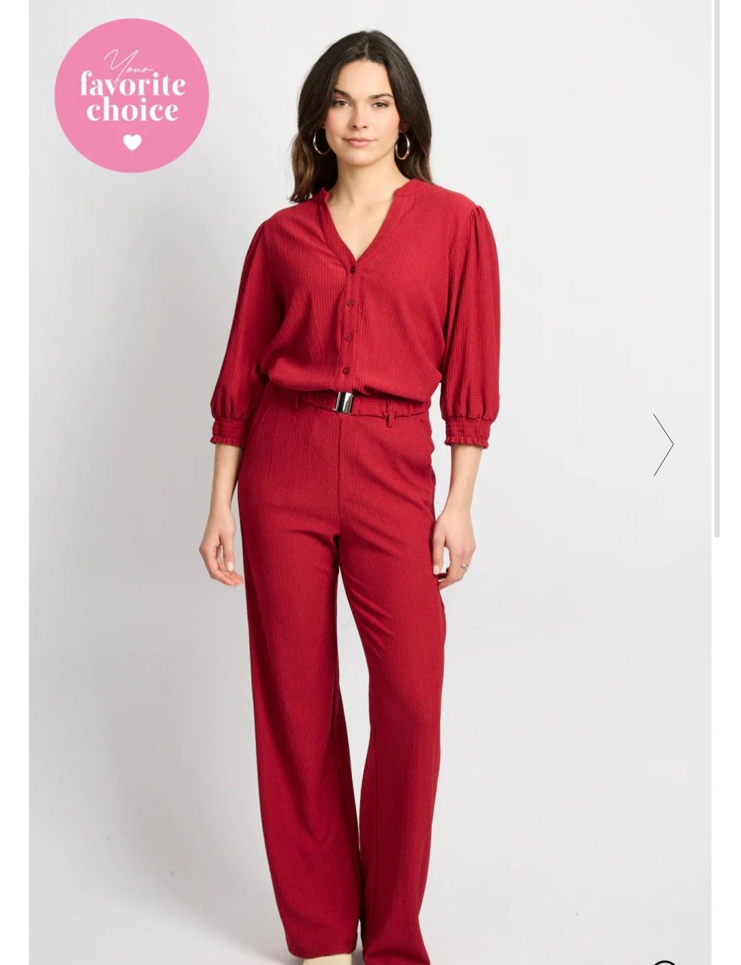 C&amp;S The Label Pants Wide Leg / 26ZZC07 Karanda Red