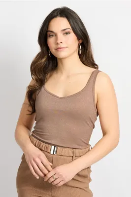 C&amp;S The Label Top Tindy Sparkle/ 26ZQH06 Latte