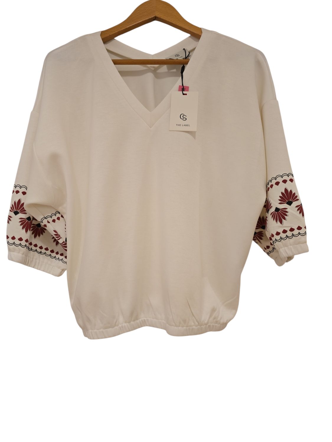 C&amp;S The Label Sweater Short Sleeve / 26ZZC10 Offwhite