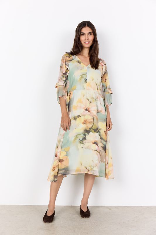 Soya Concept Dress Midi Flowers / 41669 7100C BOK CHOY COMBI