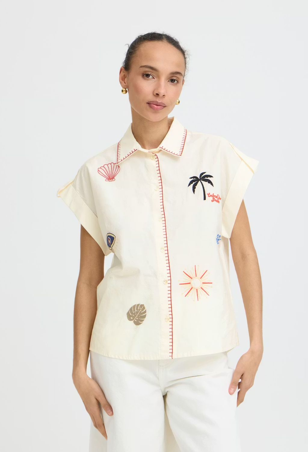 B.Young Blouse Sunny Retro Cotton / .Yo 20818833 Birch