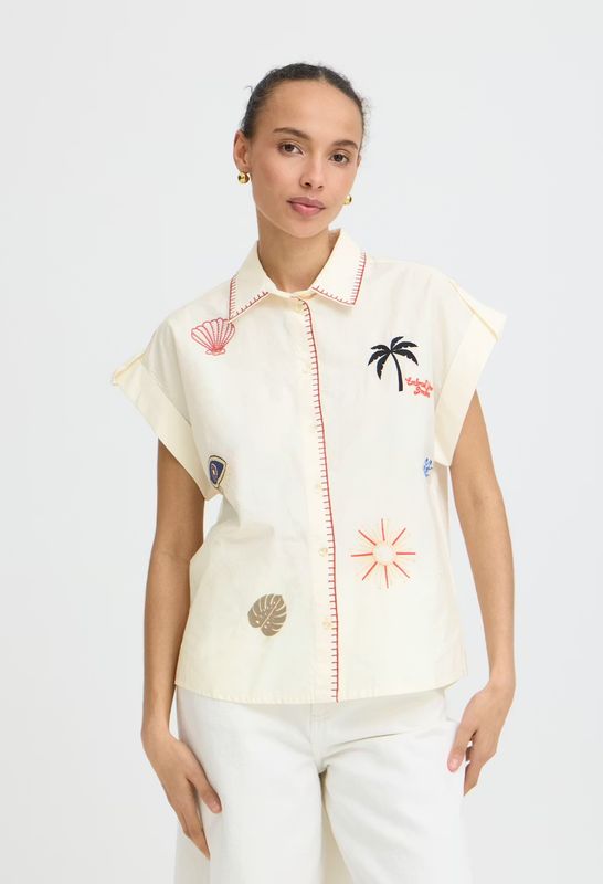 B.Young Blouse Sunny Retro Cotton / .Yo 20818833 Birch