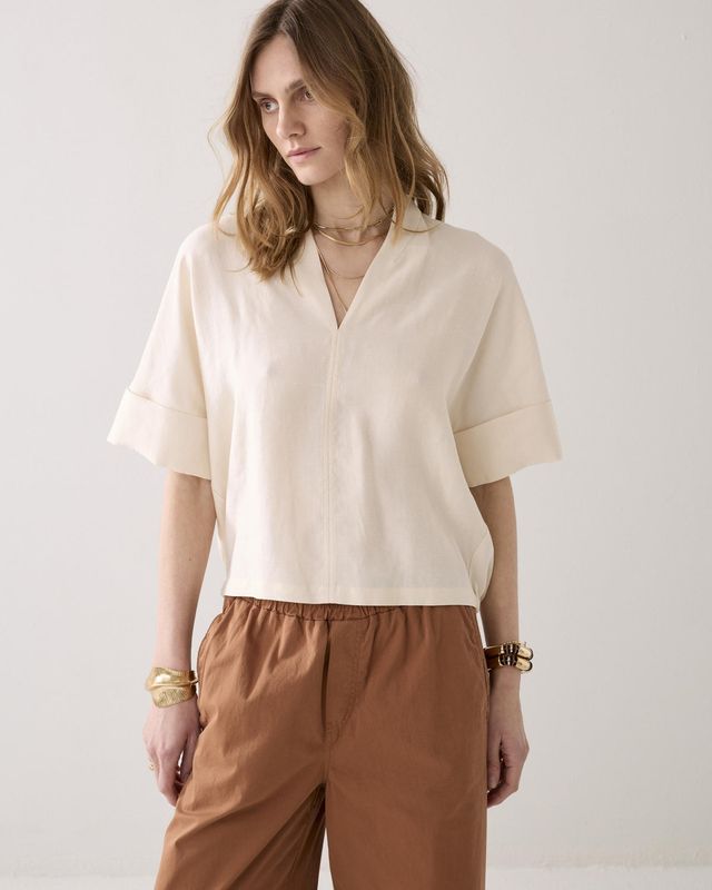 Summum Woman Top Short Sleeve/ 2s3432-12372 Ivory