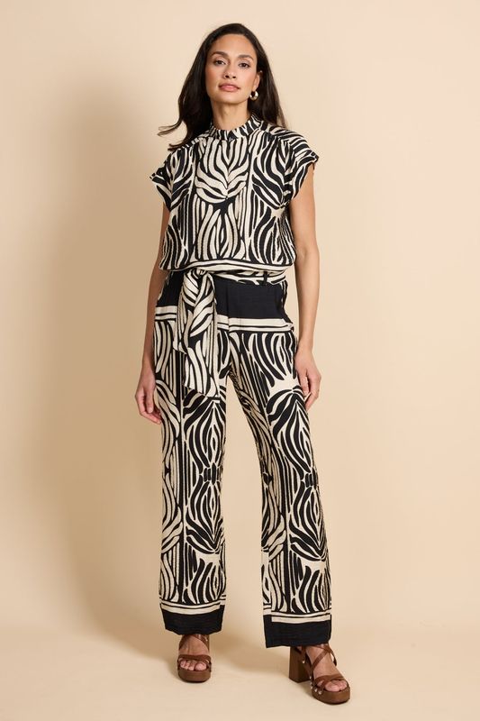 G-Maxx Pants Wide Leg Isebel / 26ZZG20 Black/Sand