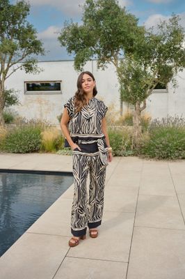 G-Maxx Pants Wide Leg Isebel / 26ZZG20 Black/Sand