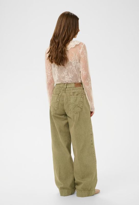 Cream Pants Denim Wide Leg  / 10614836 Gothic Olive