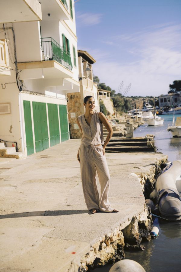 B.Young Pants Wide Fit / 20818829 WOODSMOKE STRIPE