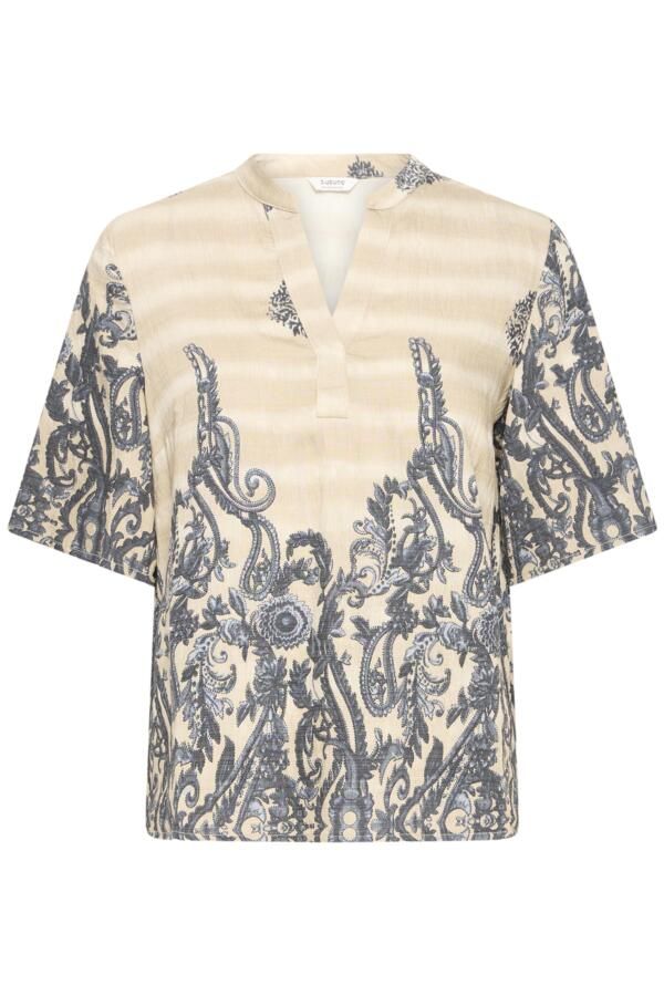 B.Young Top / 20819255 BLUE/OFF WHITE ETHNICAL