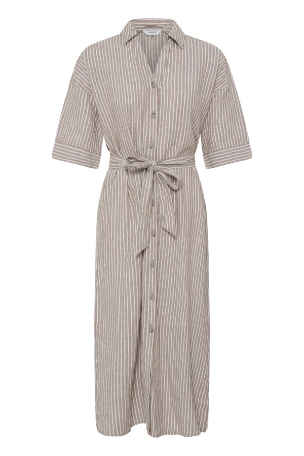 B.Young Dress Pinstripe Linen / 20818827 WOODSMOKE STRIPE