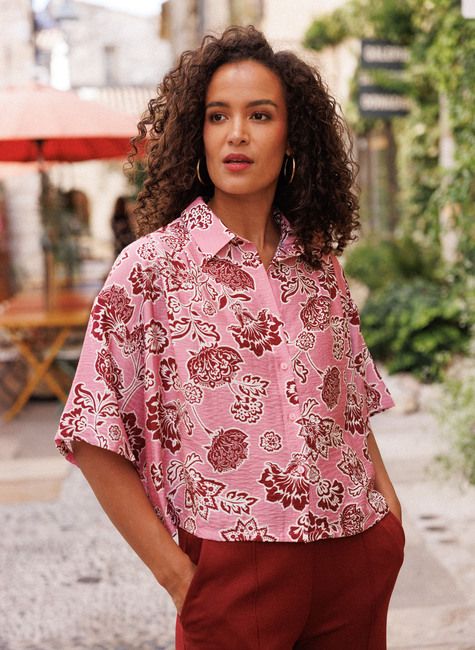 Ivy Beau Blouse Cropped Gilayla / 4201055 Pink/Multi-Colour