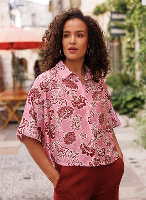 Ivy Beau Blouse Cropped Gilayla / 4201055 Pink/Multi-Colour