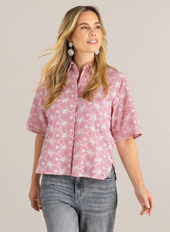 Ivy Beau Blouse Grada /4200958 Stone Red/White