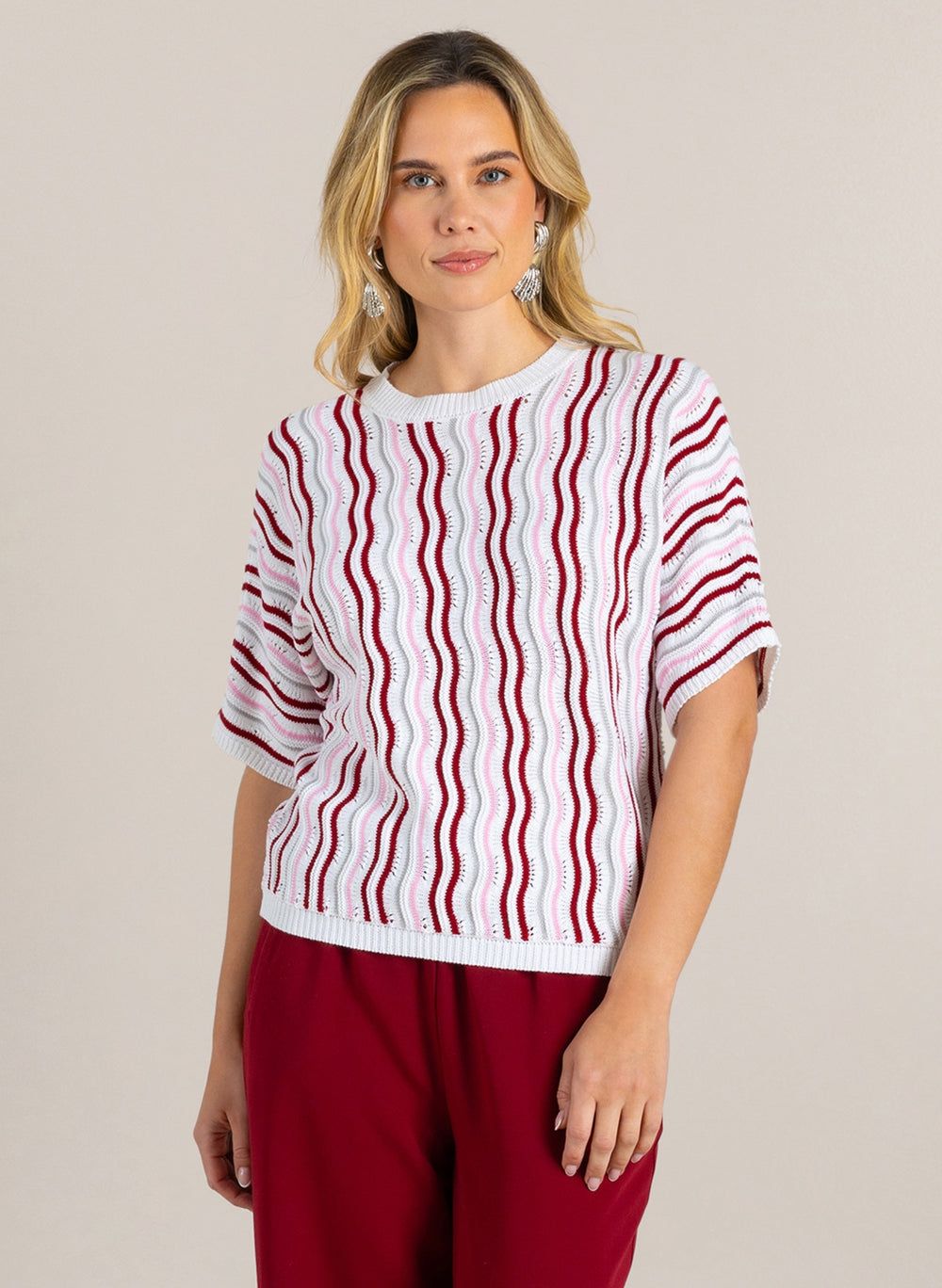 Ivy Beau Jumper Knitted Giorgia/ 4200952 White/Multi-Colour