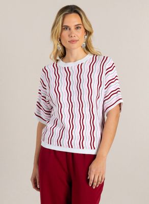 Ivy Beau Jumper Knitted Giorgia/ 4200952 White/Multi-Colour