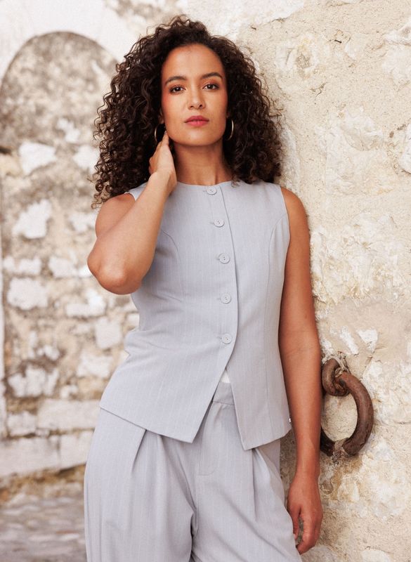 Ivy Beau Gilet Pinstripe Givenna / 4201058 Grey
