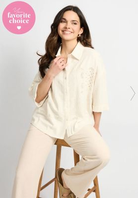 C&amp;S Blouse Lauren / 26ZXC10 Offwhite