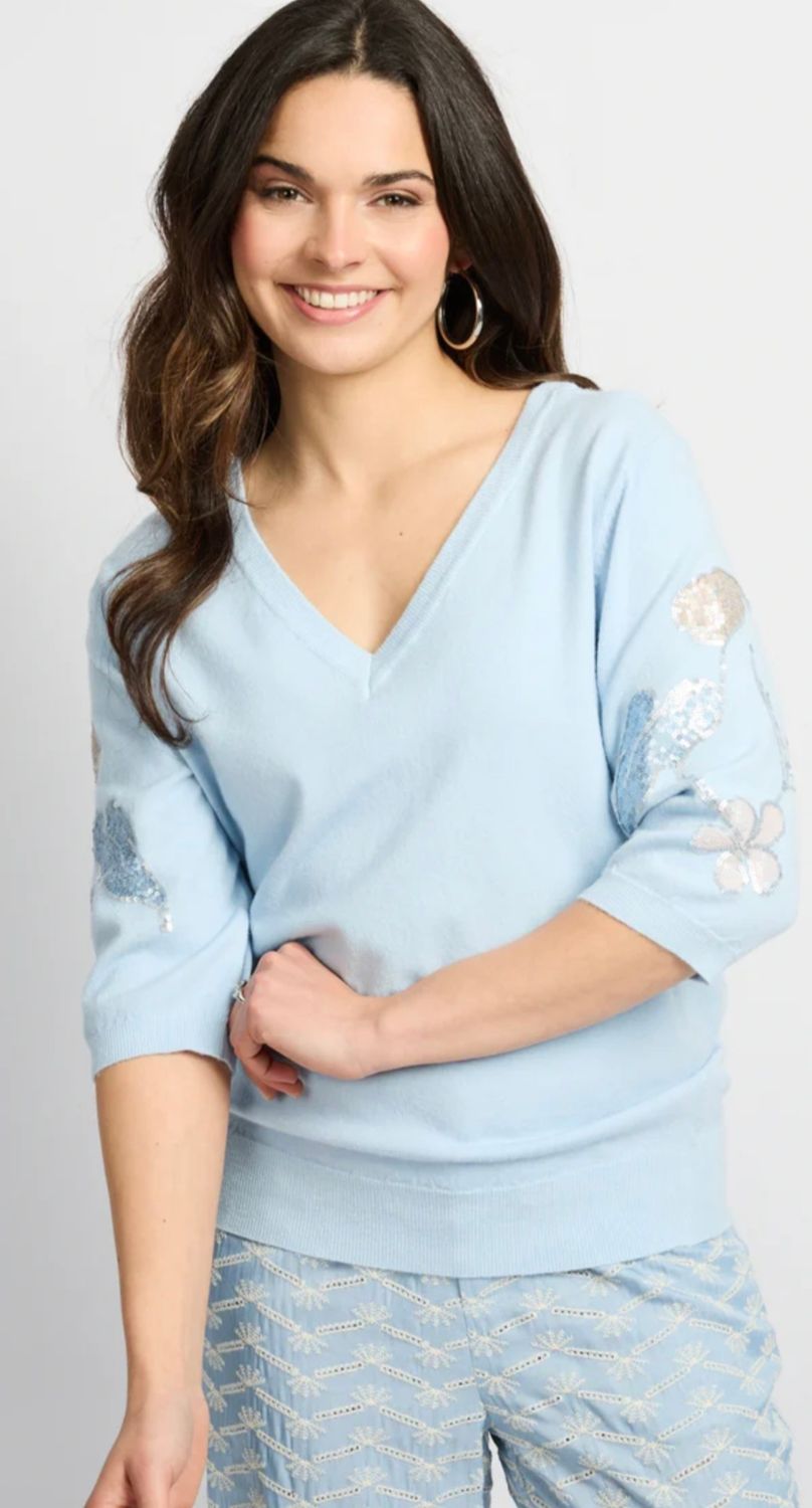 C&amp;S Pullover Knitted Aaf/ 26ZJC01 Light Blue