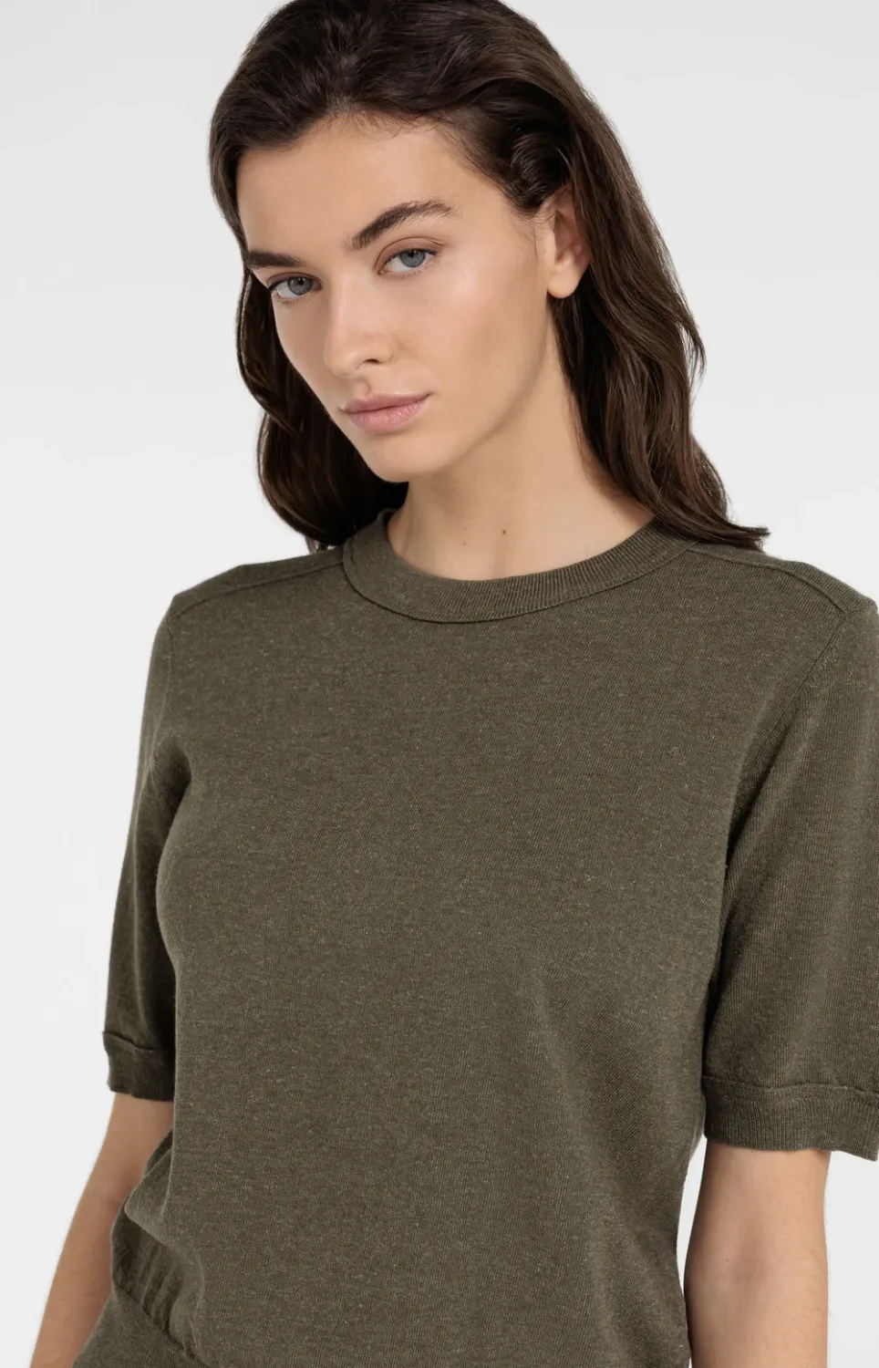 YAYA Top Knitted / 01-000595-604 ARMY GREEN MELANGE