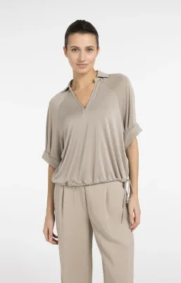 YAYA Top Details / 01-709381-604 CROCKERY BROWN