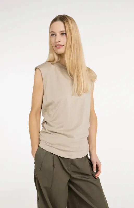 YAYA Top Detail / 01-709365-604 CROCKERY BROWN
