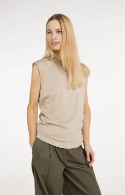 YAYA Top Detail / 01-709365-604 CROCKERY BROWN