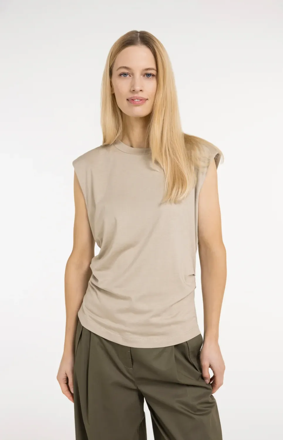 YAYA Top Detail / 01-709365-604 CROCKERY BROWN
