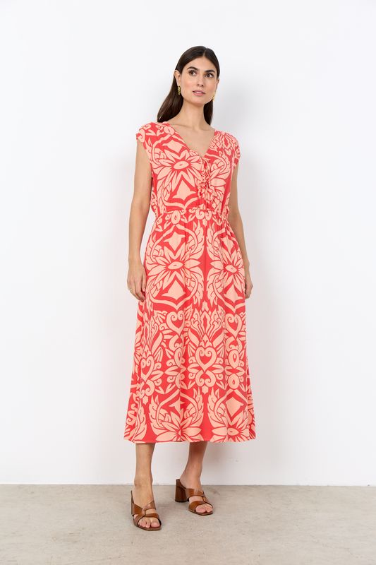 Soya Concept Dress Viscose / 41777 3212C SALMON COMBI