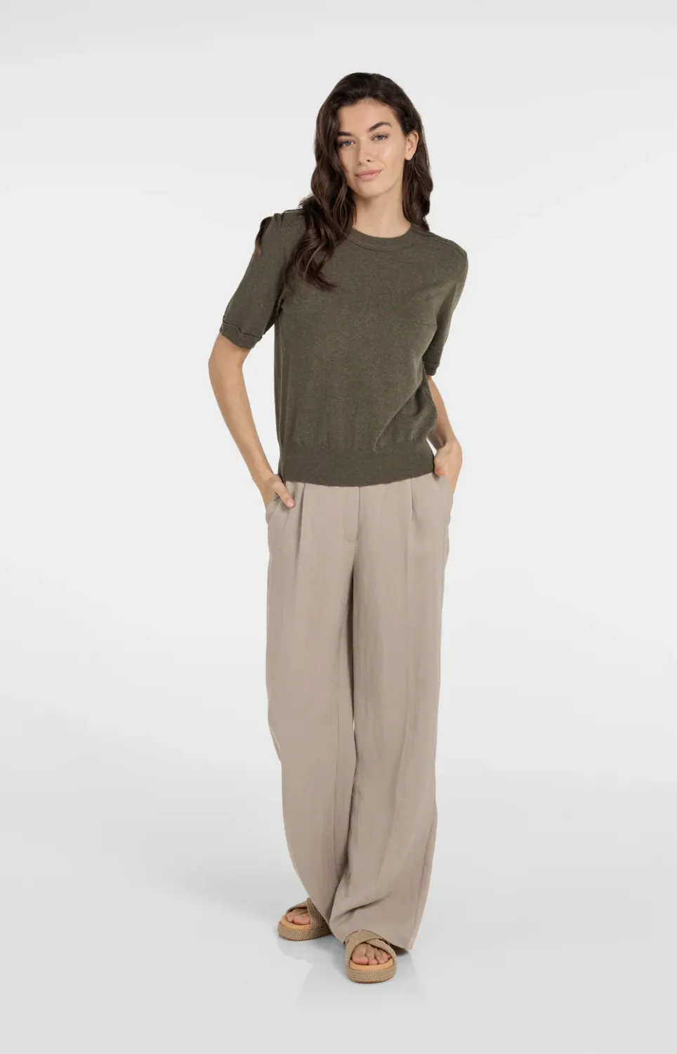 YAYA Pants / 01-301253-604 CROCKERY BROWN