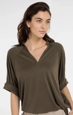 YAYA Top Details / 01-709381-604 ARMY GREEN