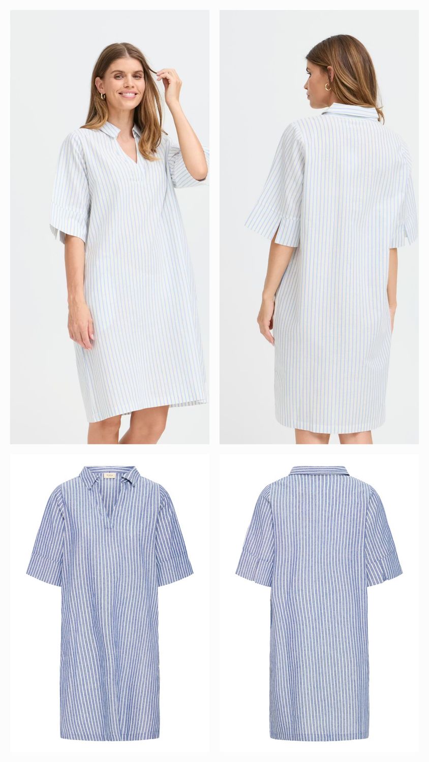 Fransa Dress Stripe Cotton / 20616307 Navy Art