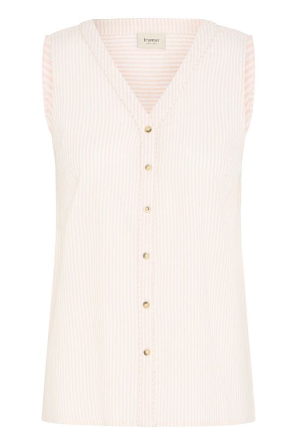 Fransa Top Stripe Cotton / 20616306 Rose Smoke Art