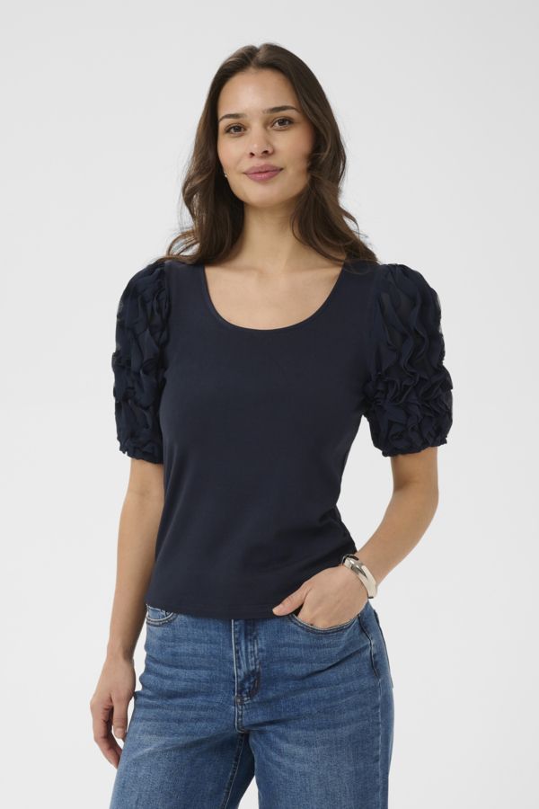 Kaffe Top Frill /10511582 Midnight Marine