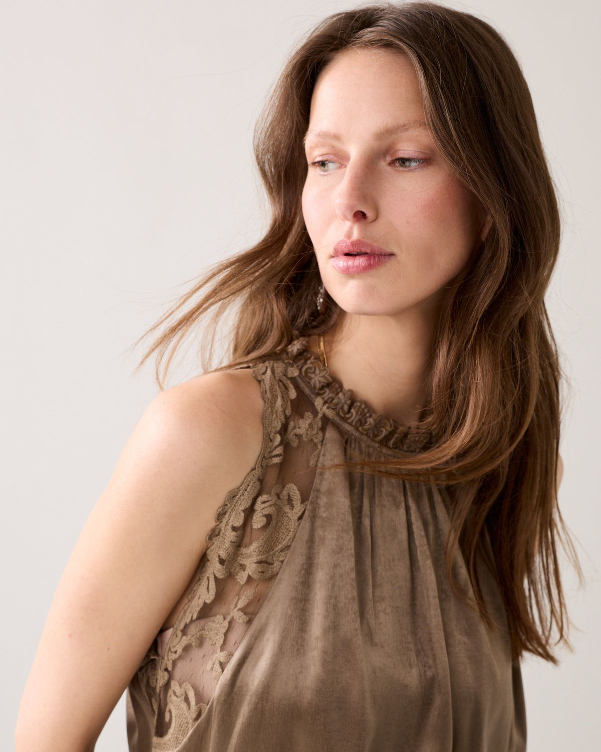 Summum Woman Top Silky Touch Lace / 2s3468-12464 763 Moccacino