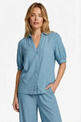 C&amp;S Blouse Liss Strass /  26ZFOC03 Light Blue