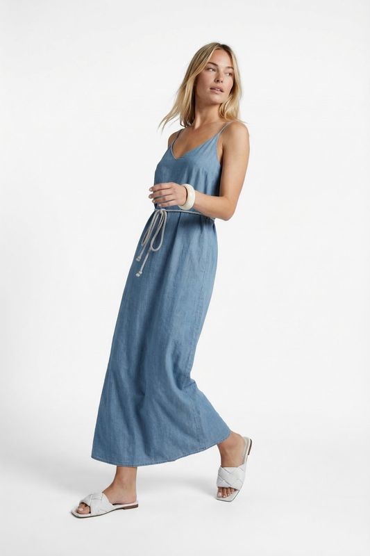 G-Maxx Dress Maxi Marita / 26ZFWG02 Denim Mid Blue