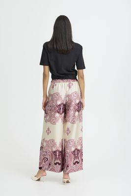 B.Young Pants Wide Leg satinlook Paisley / 20819428 BIRCH PAISLEY