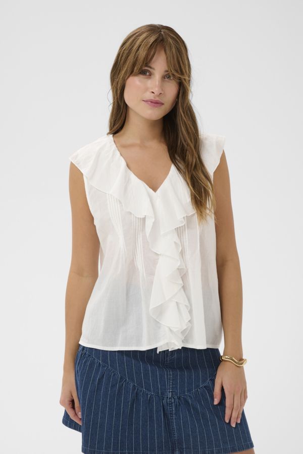 Culture DK Top Ruffle Cotton/ 50113176 Spring Gardenia