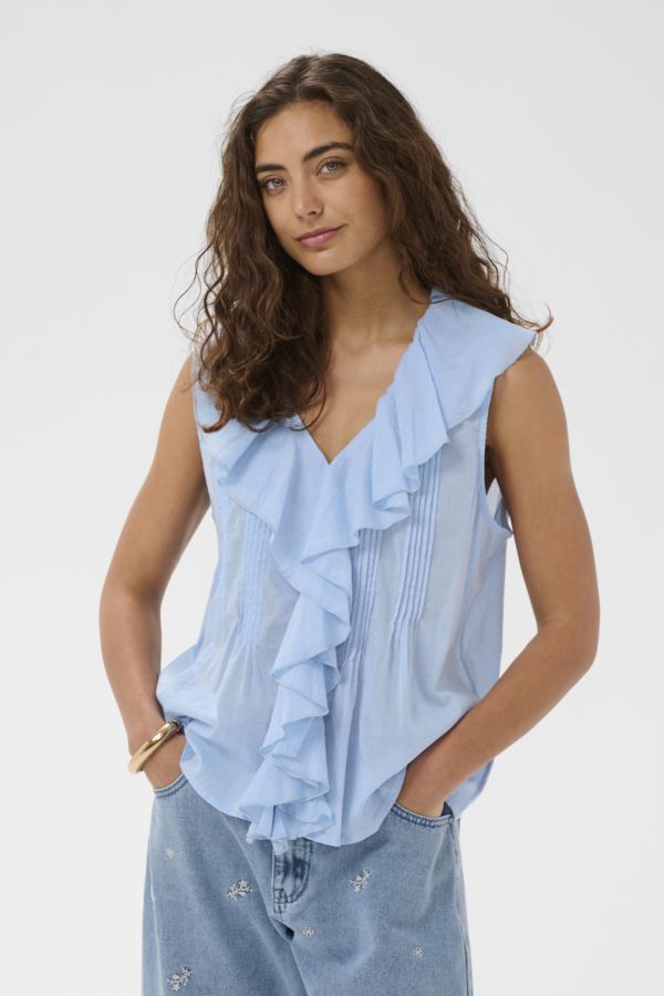 Culture DK Top Ruffle / 50113176 Powder Blue