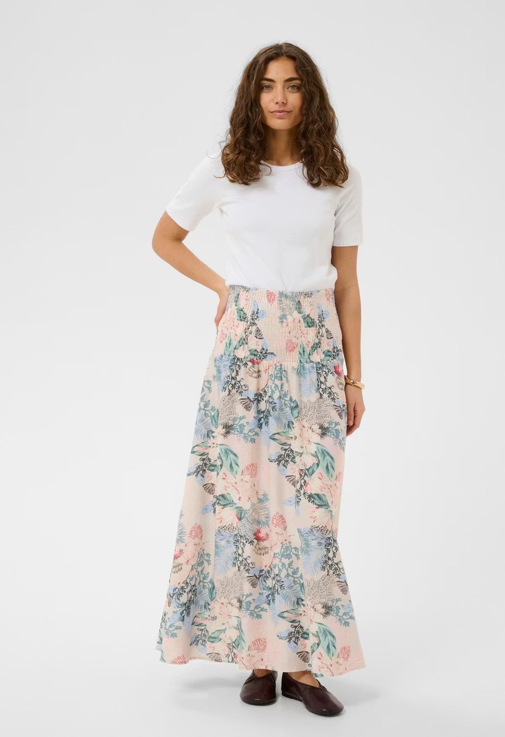 Culture DK Skirt Maxi/ 50113449 Whitecap/Blue Leaf