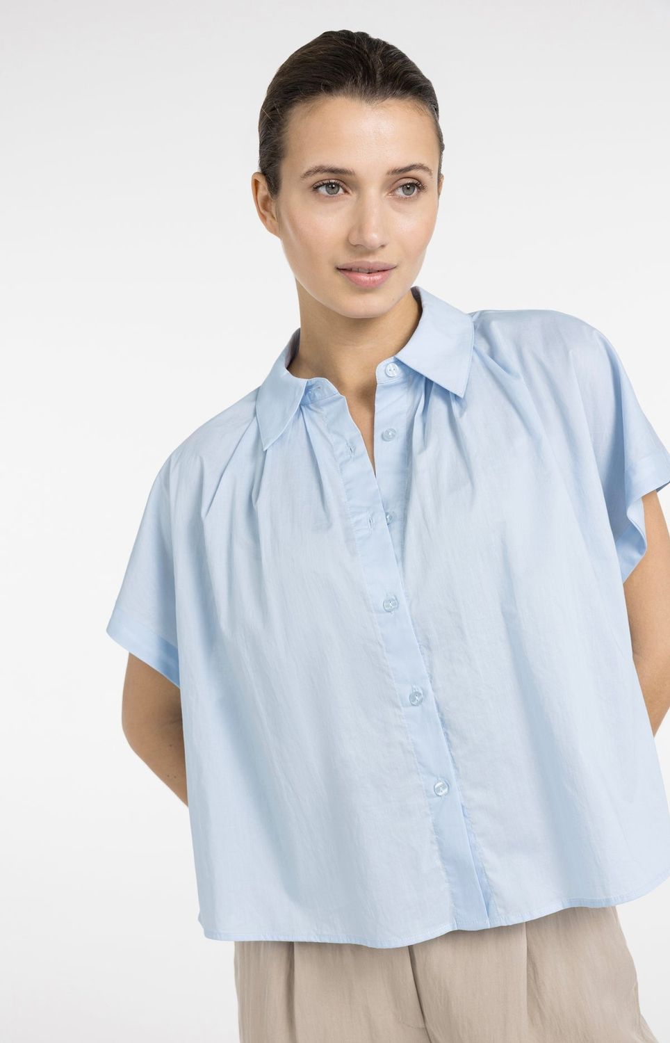 YAYA Blouse Boxy / 01-201202-604 LIGHT BLUE