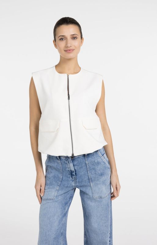 YAYA Jacket Sleeveless Zipper/ 01-511051-604 IVORY WHITE