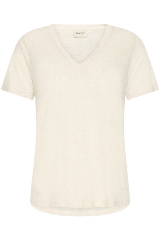 Fransa Tee Basic V-Neck / 20617761 Oatmeal Melange
