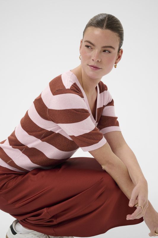 Kaffe Pullover Stripe / 10511730 Henna Shiny