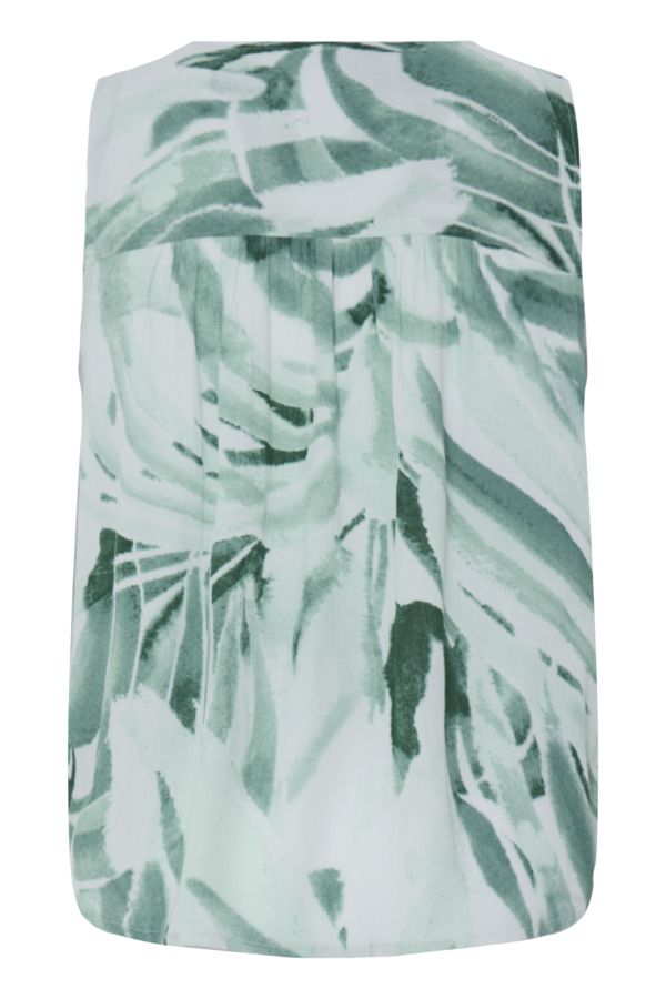 Fransa Top / 20617705 GREEN PALM LEAF