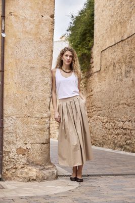Fransa Skirt Maxi Cotton /  20617931 SAVANNAH TAN