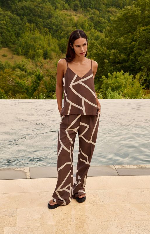 YAYA Singlet Graphic / 01-721060-605 CHOCOLATE MARTINI BROWN DESSIN