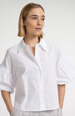 YAYA Blouse Cropped Balloonsleeve/ 01-201223-606 PURE WHITE